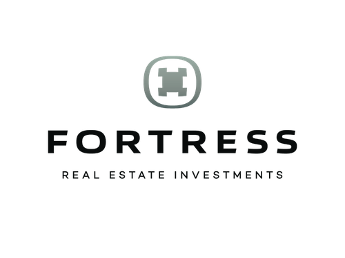 Fortress Real Estate Investments logo featuring a stylized shield icon and text