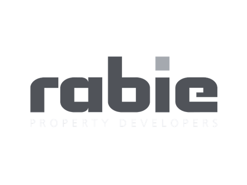 Robic Property Developers logo with stylized text on a black background.