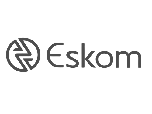 Eskom logo with a stylized circular emblem and the word 'Eskom' in black text.
