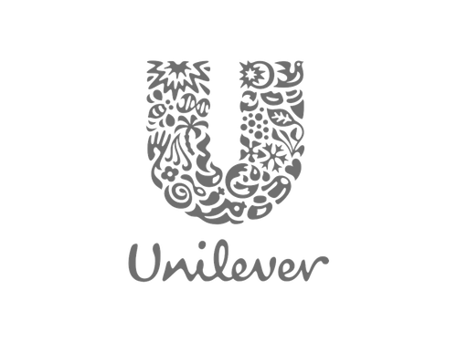 Unilever logo featuring a large U shape filled with various small, stylized symbols and objects, with the word 'Unilever' underneath.