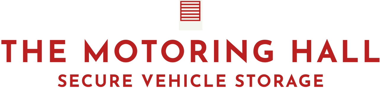 Logo for The Motoring Hall with the slogan 'Secure Vehicle Storage'.