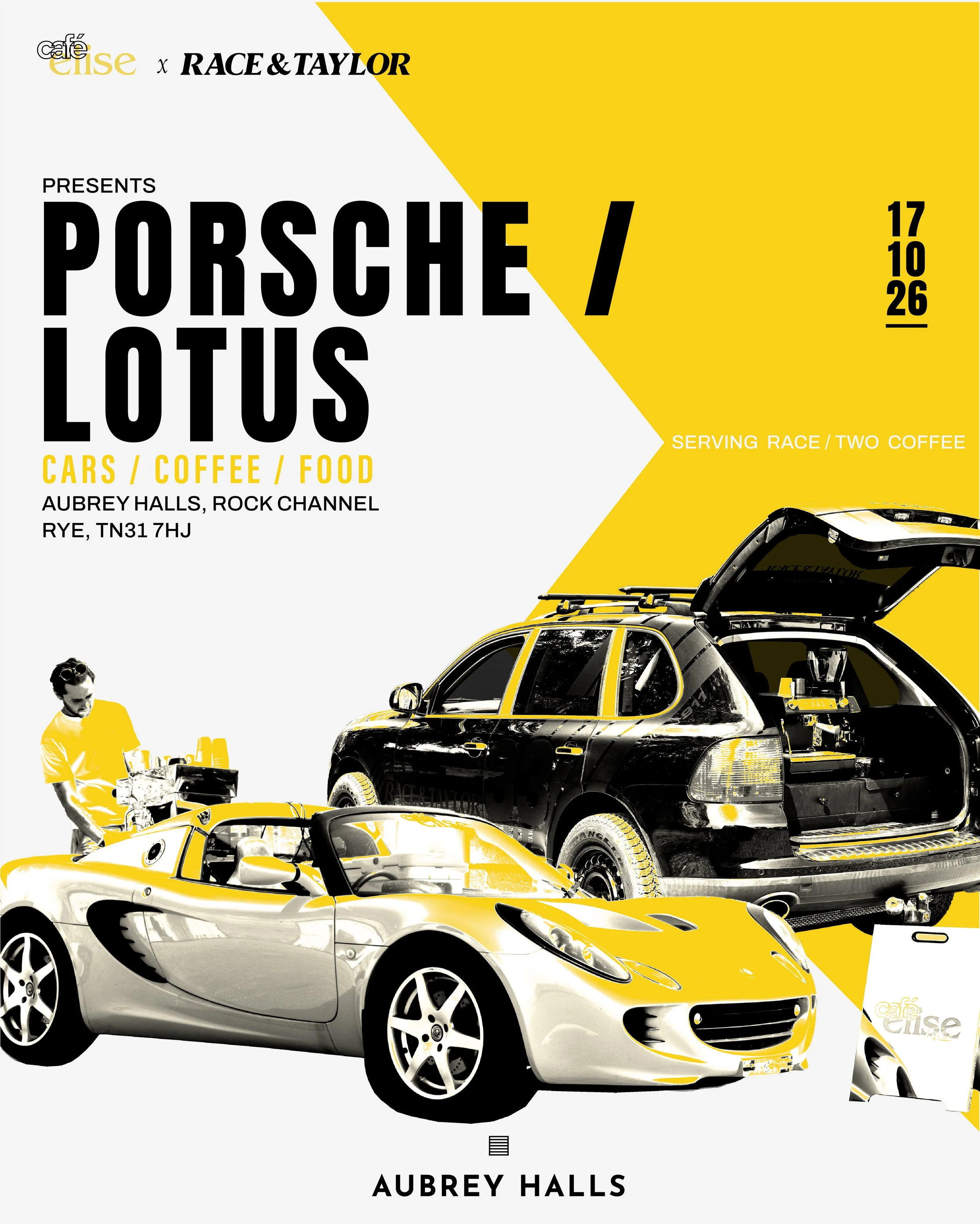 Cafe Elise x Race & Taylor presents Porsche / Lotus