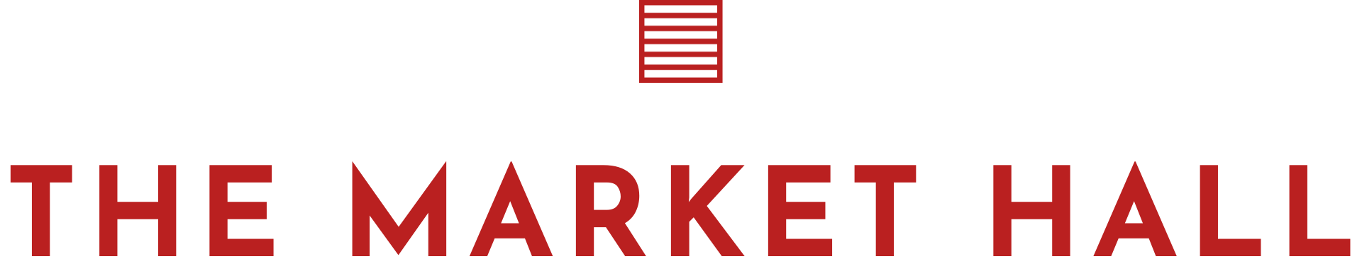 Logo of The Market Hall with a barcode icon above the text.