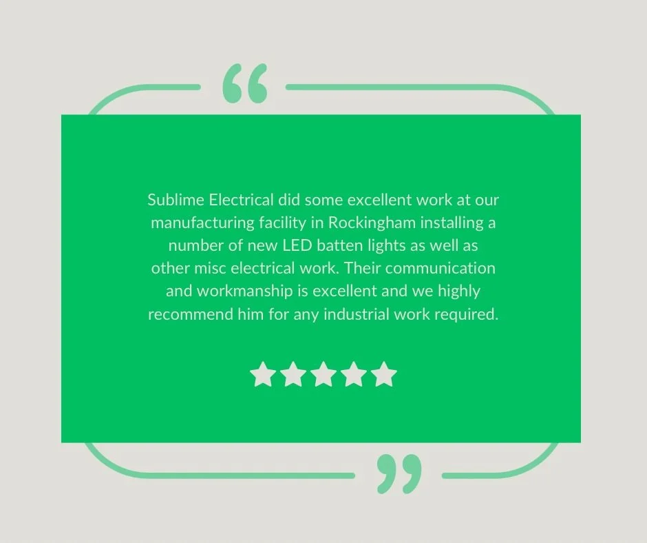 ⭐️⭐️⭐️⭐️⭐️ Another happy customer!

We really appreciate our customers taking the time to share their experience with Sublime Electrical Co. ⚡️

Thank you for your support!

#sublimeelectricalco #review #perthsparky #fremantleelectrician #whereeveryr