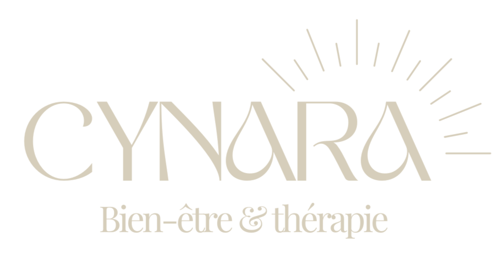 Logo Cynara – Bien-être & thérapie – accompagné de rayons lumineux symbolisant harmonie, énergie et soin naturel.