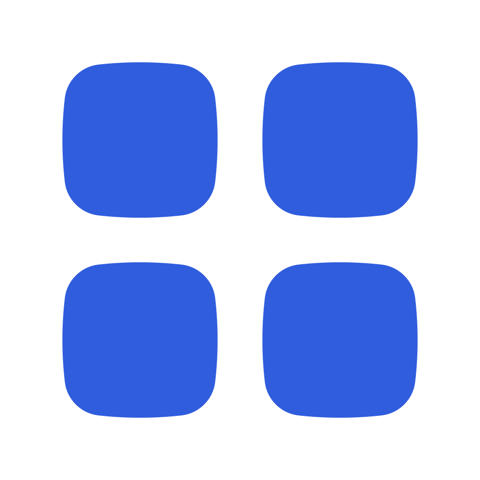 Four blue rounded squares icon arranged in a 2x2 grid.