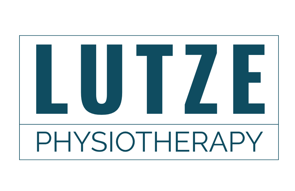 Logo for IUTZE Physiotherapy with the name in large blue letters and a line dividing the words, set against a black background.