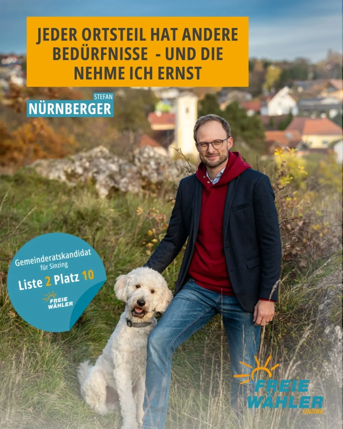 Jeder Ortsteil hat andere Bed&uuml;rfnisse &ndash; und die nehme ich ernst. 🏡

Was in Eilsbrunn wichtig ist,
muss nicht automatisch in Viehhausen, Saxberg oder Sinzing genauso sein.

Unsere Gemeinde lebt von ihren Ortsteilen &ndash;
mit eigenen Them