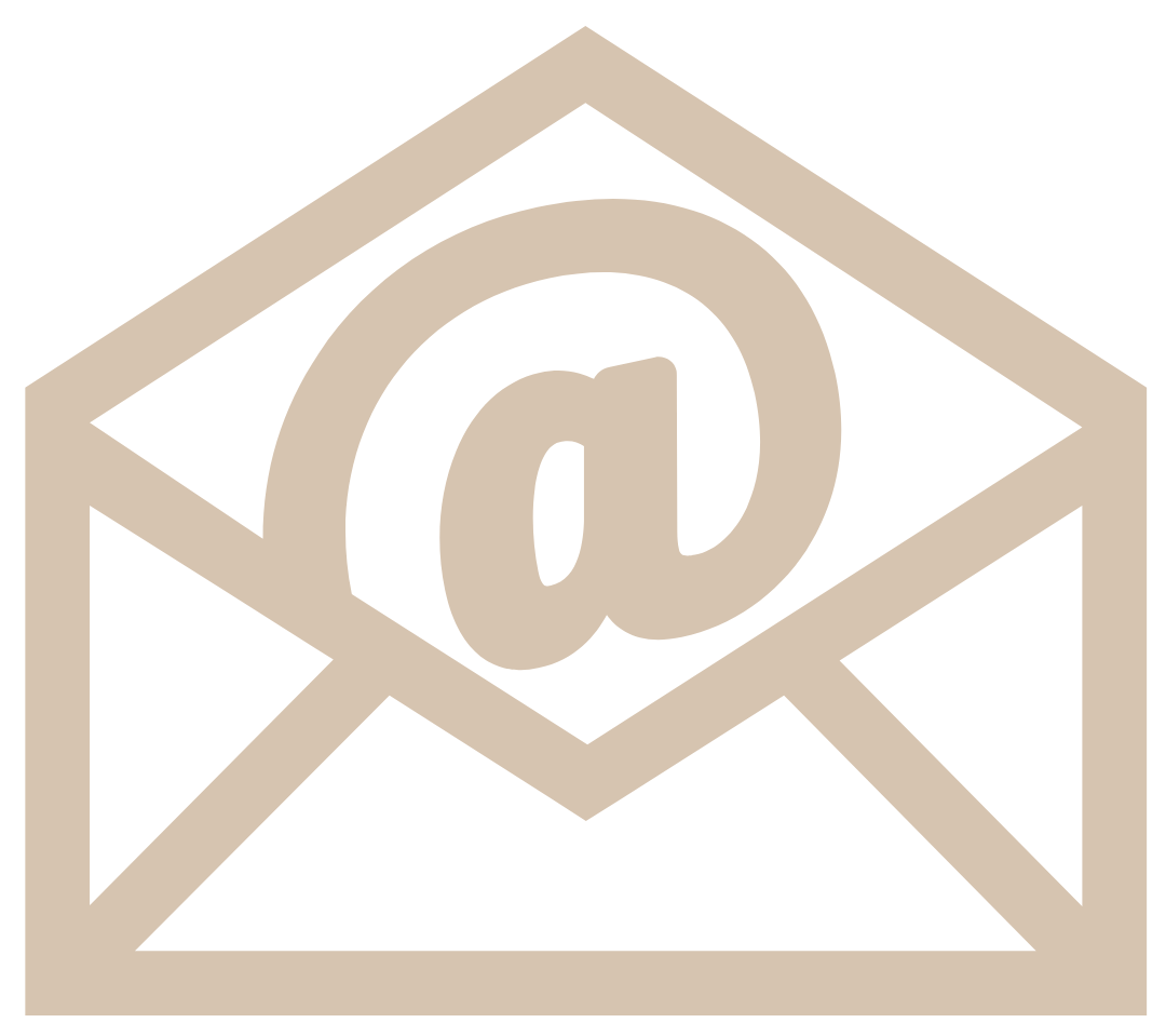 Symbol einer E-Mail mit einem @-Zeichen in der Mitte