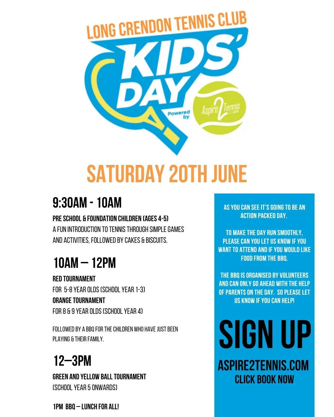Kids&rsquo; Day at Long Crendon Tennis Club 🎾Saturday 20th June 🎾
 
Join us for one of the highlights of the year &mdash;Long Crendon Tennis Club&rsquo;s Kids' Day!

It&rsquo;s a fun, relaxed event for children of all ages, packed with tennis activ