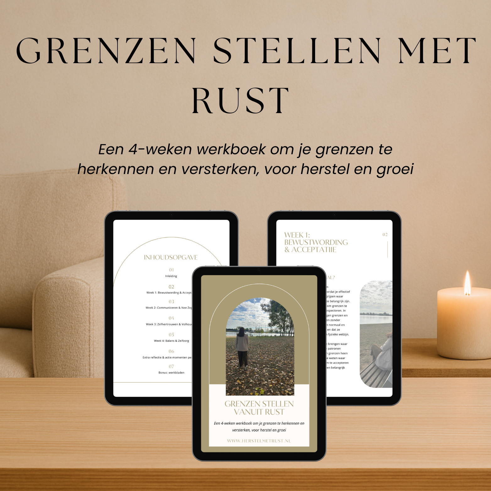 Grenzen stellen vanuit rust – Een 4-weken werkboek om je grenzen te herkennen en versterken, voor herstel en groei