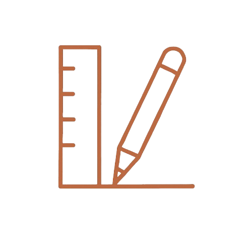 Illustration of a ruler and a stylus or pen next to each other on a white background.