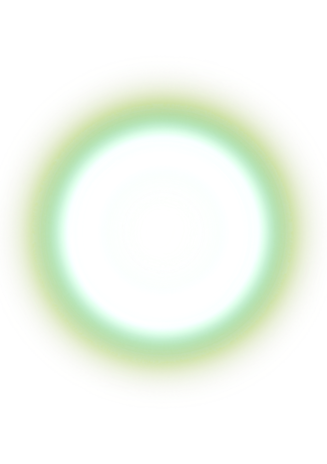 Abstract circular fractal pattern with green, yellow, and white colors against a black background, represent Mindfulness in the brand values of The Present