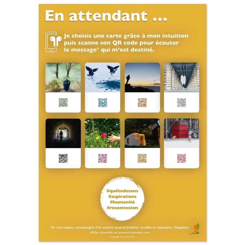 Affiche En attendant - jaune or