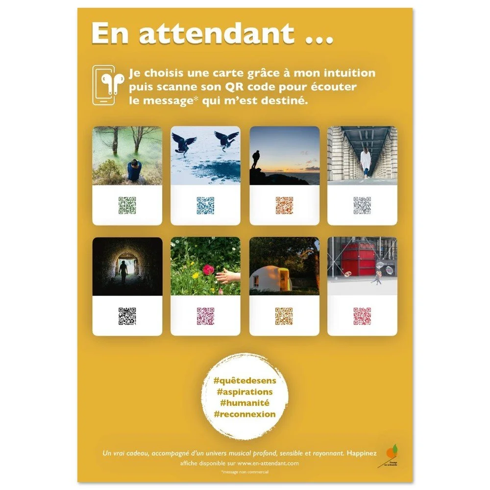 Affiche En attendant - jaune or