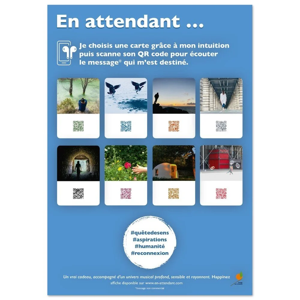 Affiche En attendant - bleu