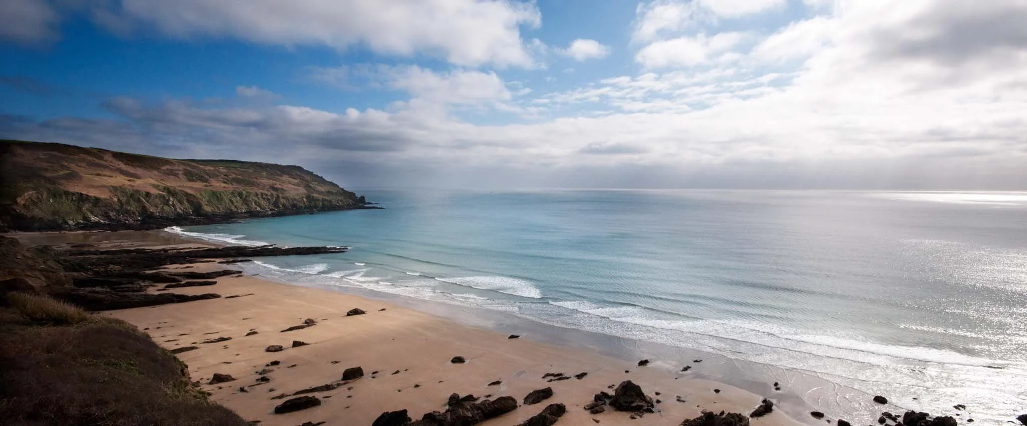 View of Hemmick Beach on the Roseland Peninsula