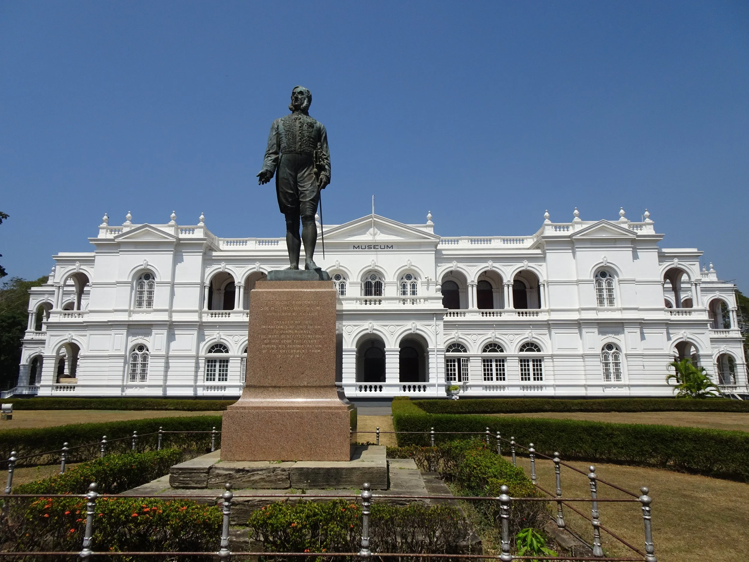 Photograph of Colombo National Museum and its founder, Sir William Gregory