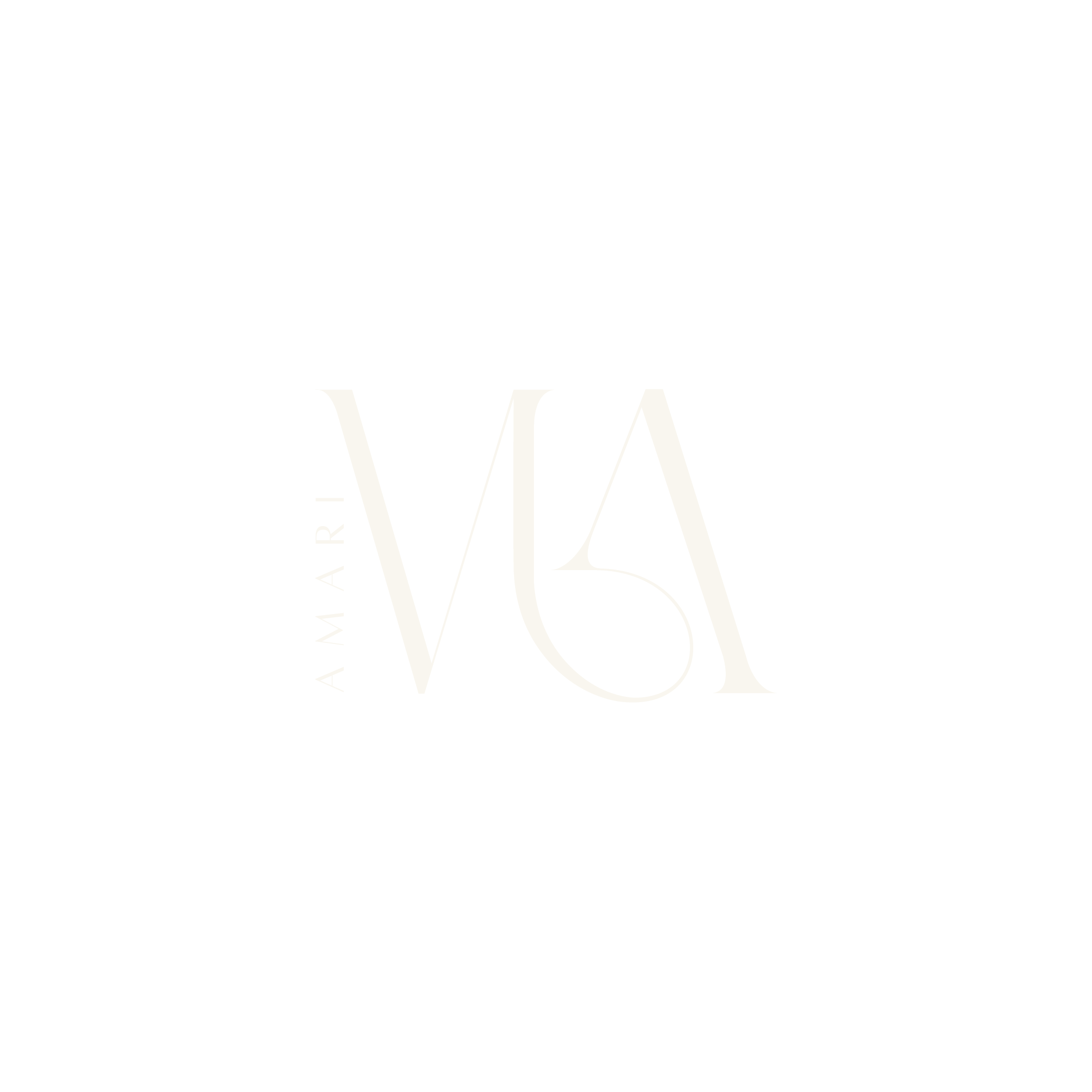 Black background with white stylized text reading "AMARI" and a large Artistic V&A logo.