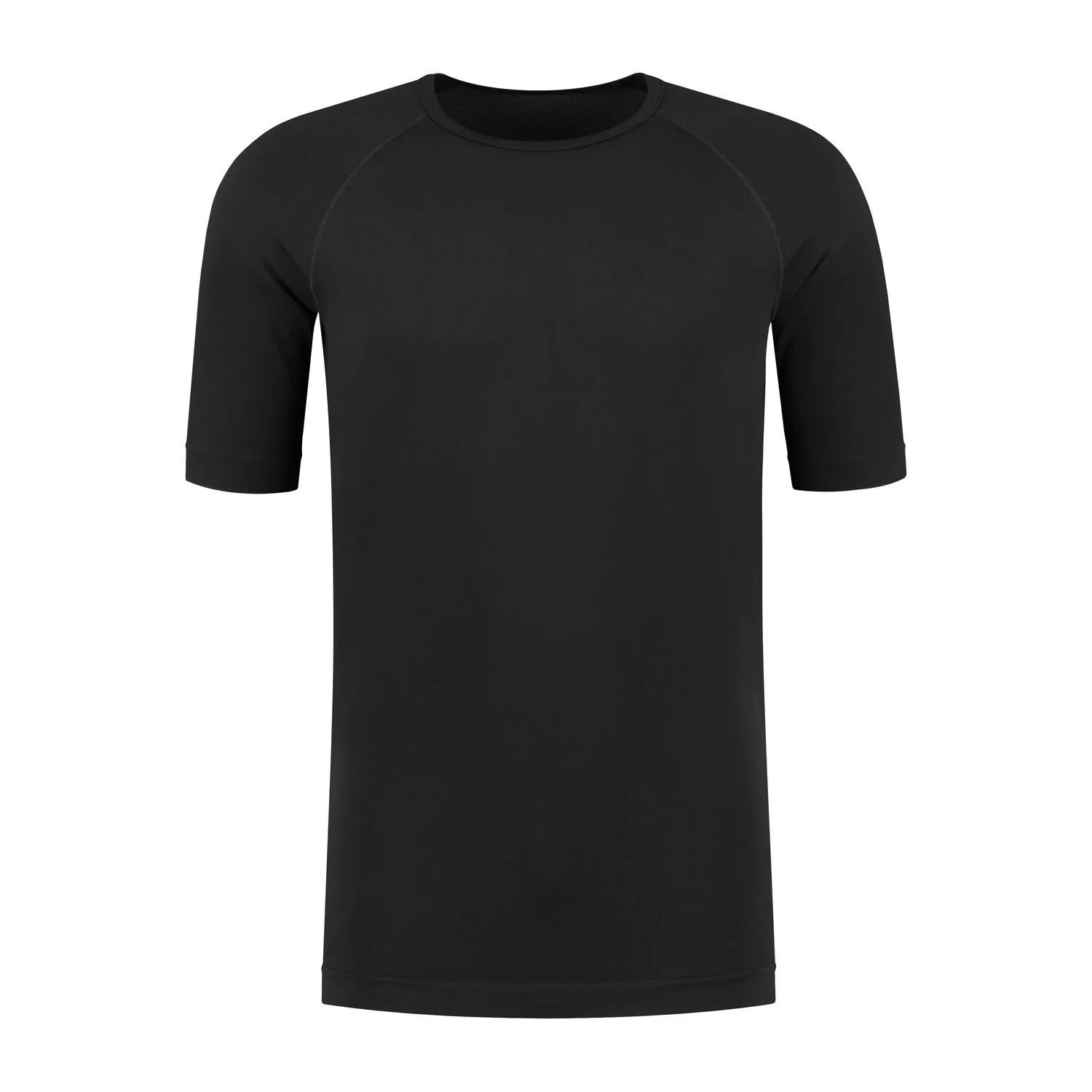 Skafit_Shirt with silver yarn short sleeve black_Front.jpg