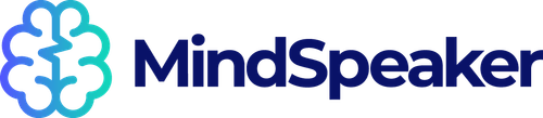 MindSpeaker logo with a stylized brain graphic and the text 'MindSpeaker'.