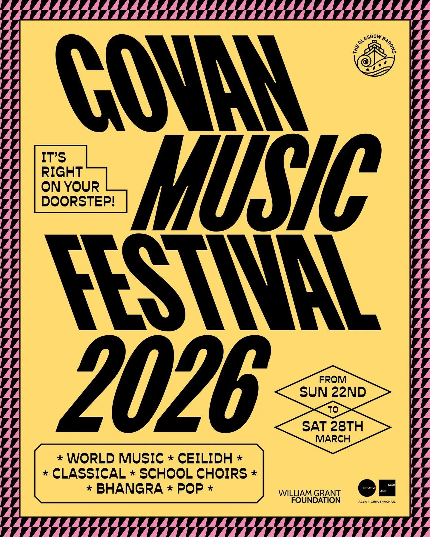 New work for Govan Music Festival 2026. It&rsquo;s right on your doorstep (if you&rsquo;re in the area! 😎)