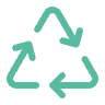 Recycling symbol with three arrows forming a triangle, indicating waste disposal.