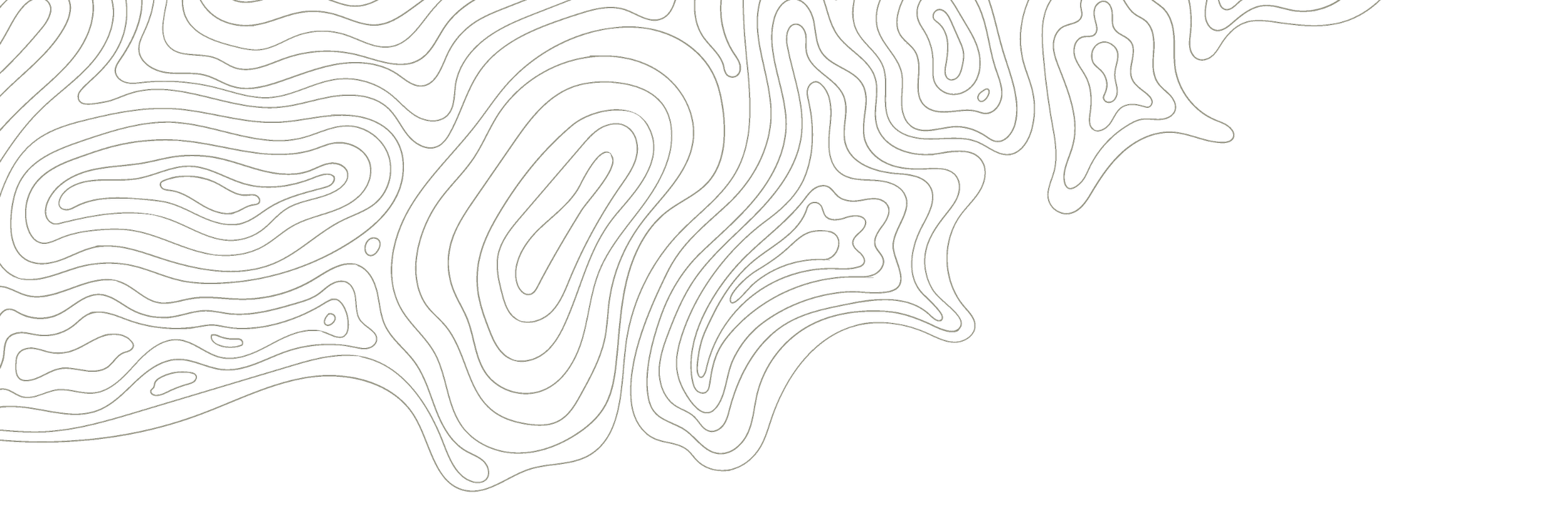 Carte topographique en noir et blanc avec courbes de niveau.