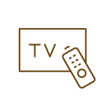 Icône d'une télévision avec une télécommande