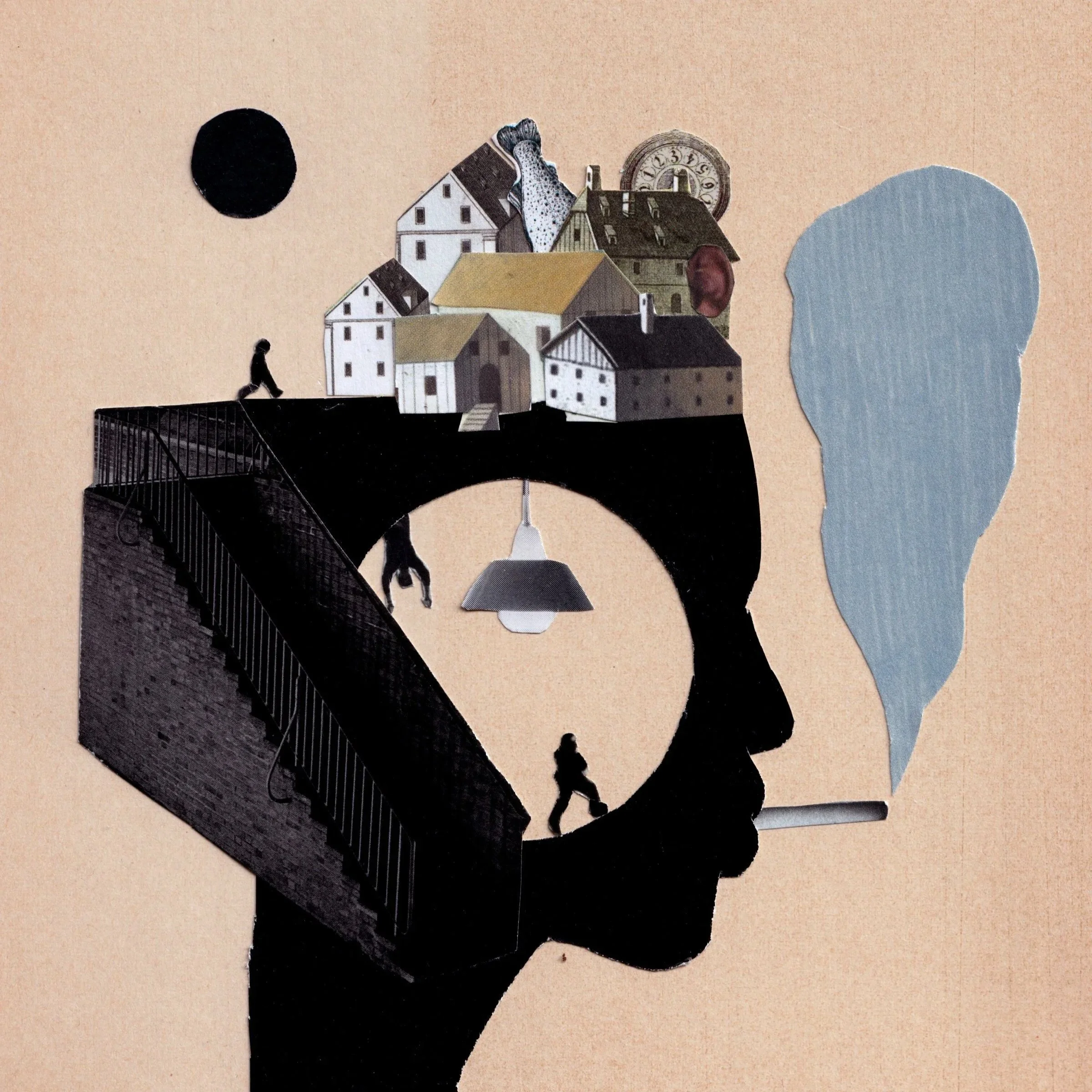 "Tiny people inside my head" Collage Print