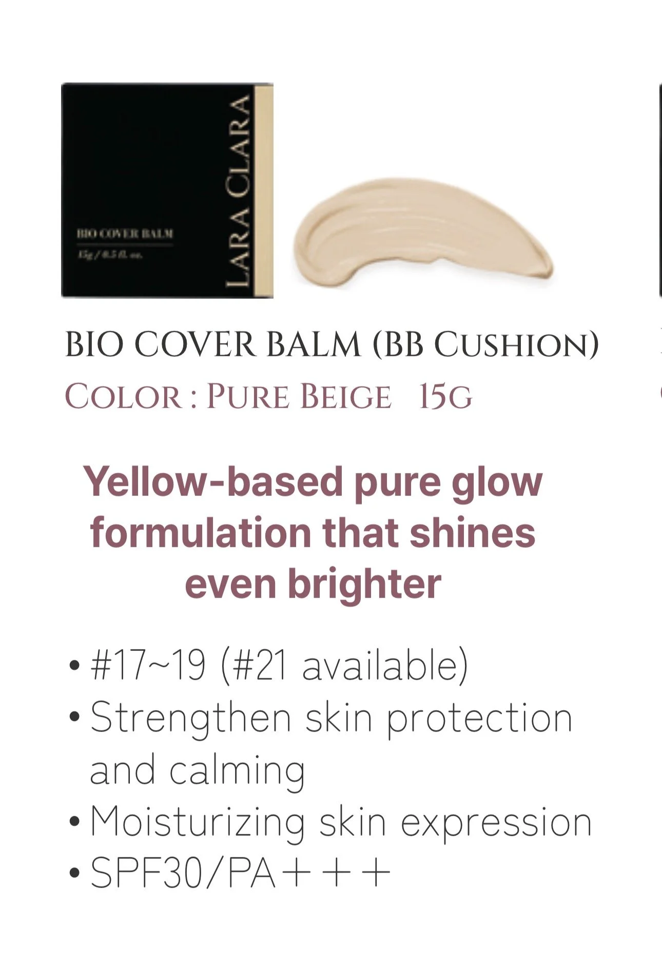 BIO Cover Balm BB Cushion in Pure Beige
