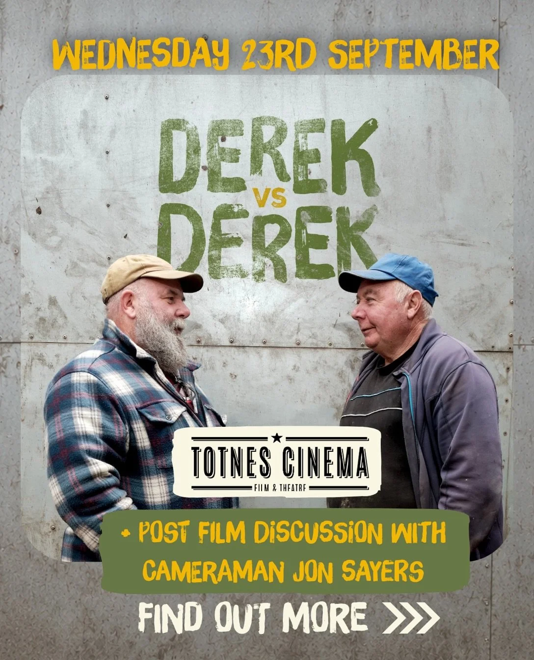 🍿 Tomorrow evening @totnes_cinema is hosting an extra special screening event + Q&amp;A with our Director Of Photography Jon Sayers. 

🎥 Jon brings over 20 years of experience working on documentaries with credits including @derekvsderek, 9/11: Ins