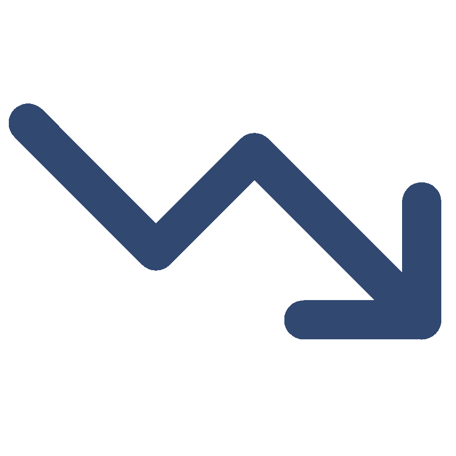 bullet point shaped like a zigzagged arrow pointing diagonally down