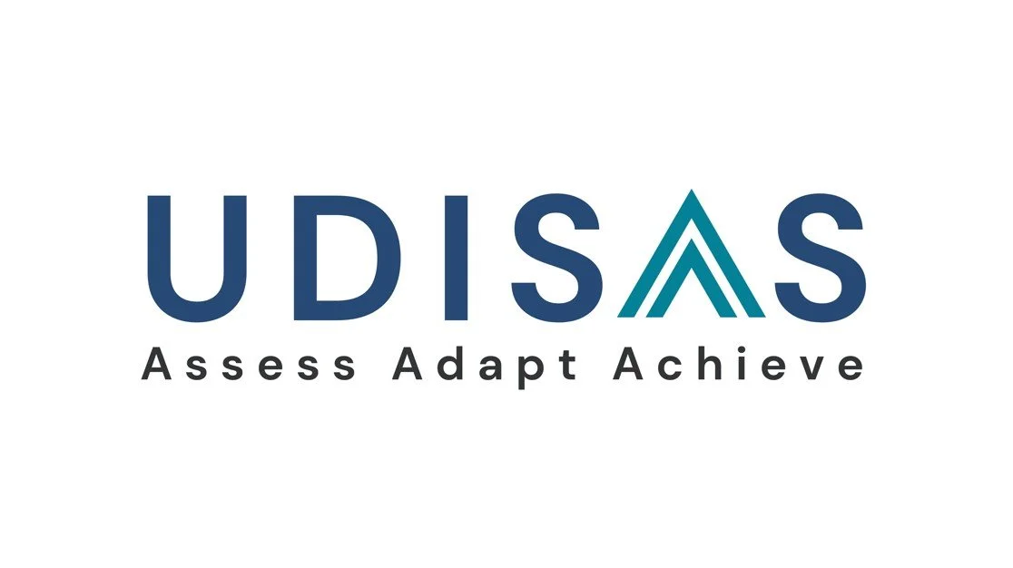 The UDISAS logo, with the tagline, "Assess Adapt Achieve".