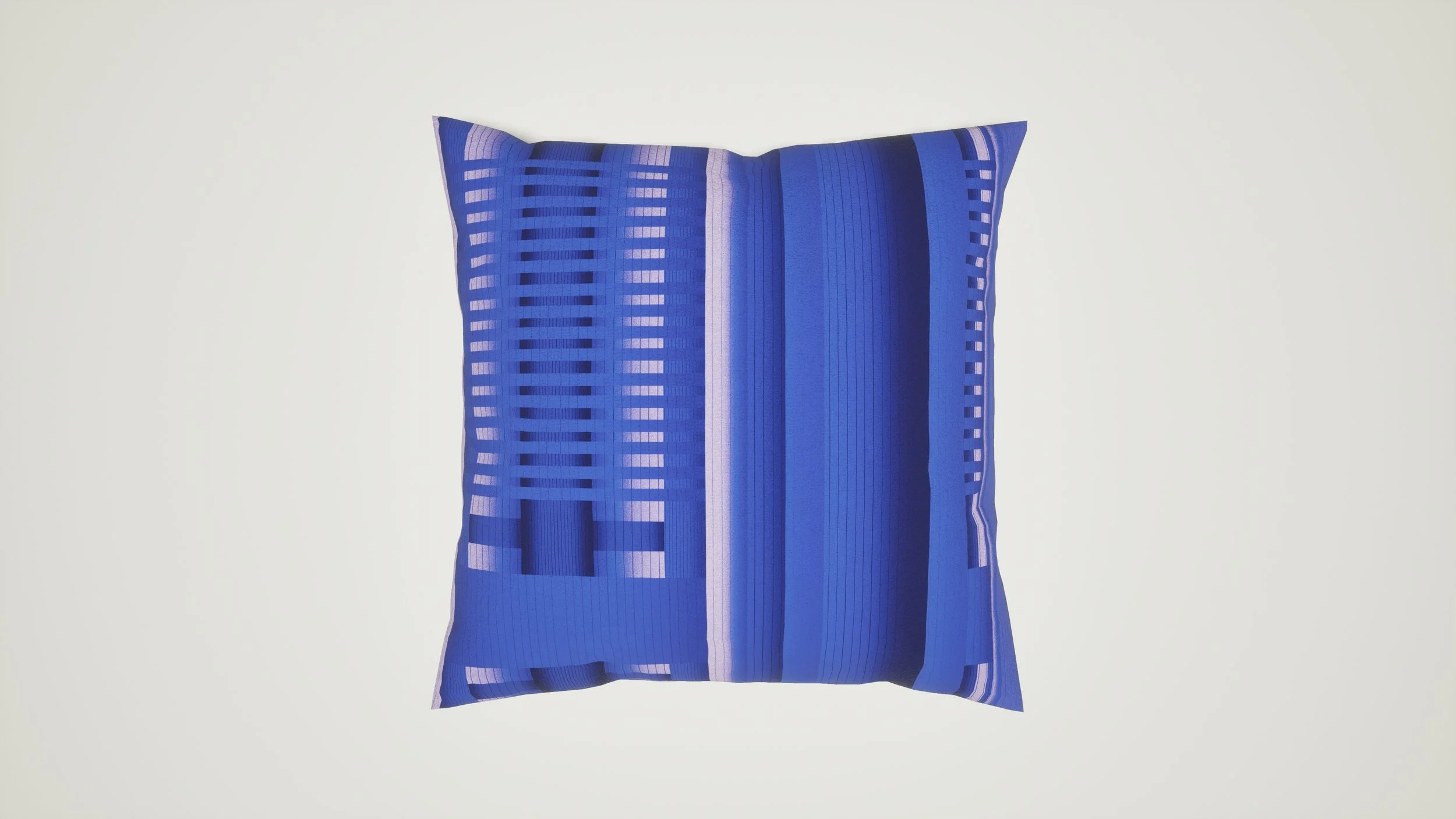 Decorative pillow with the Serenity Blue 99 design – modern luxury pattern by AGRUUM.