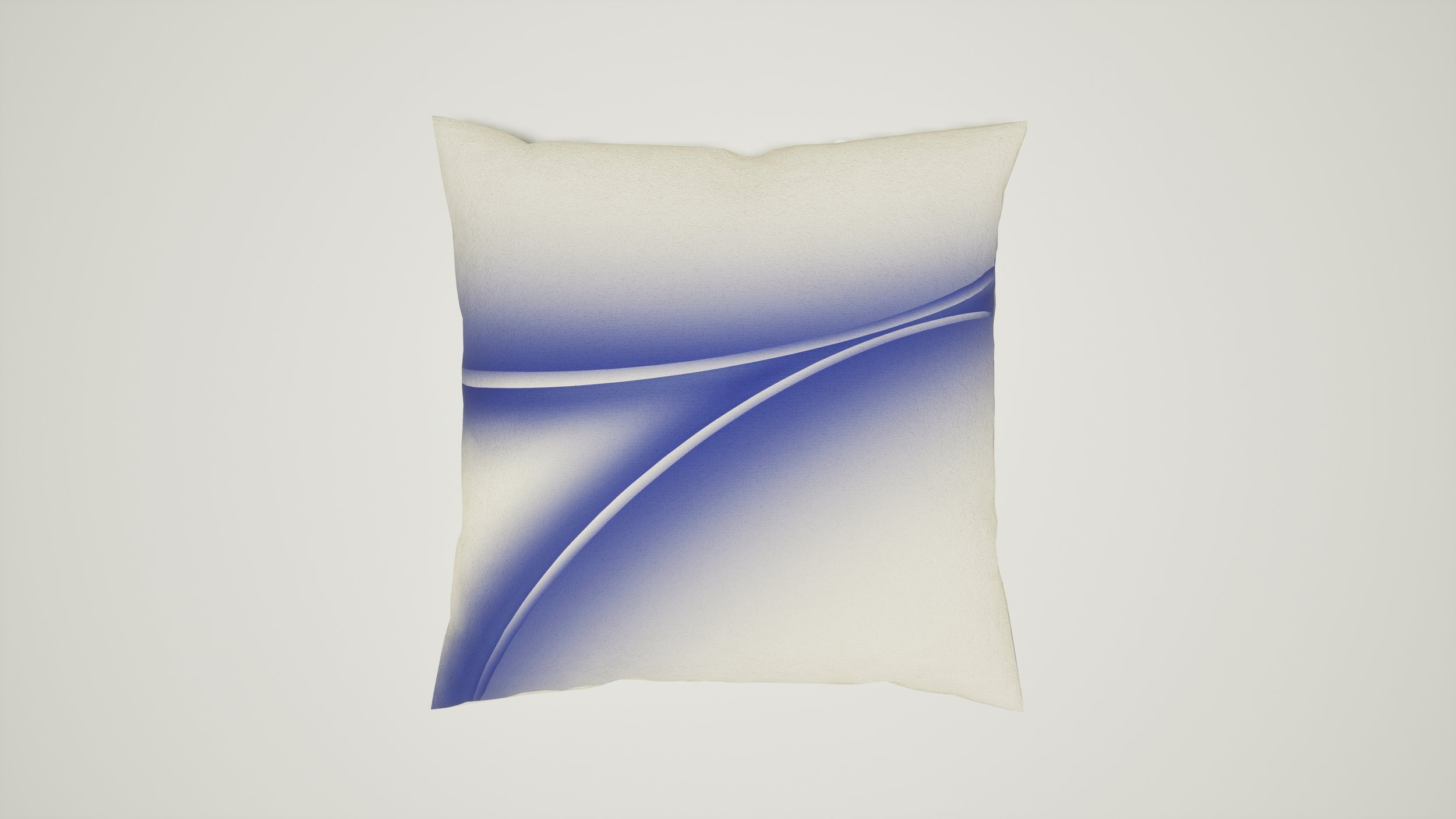 Decorative pillow with the Blue Drift gradient pattern – luxury home décor textile by AGRUUM.