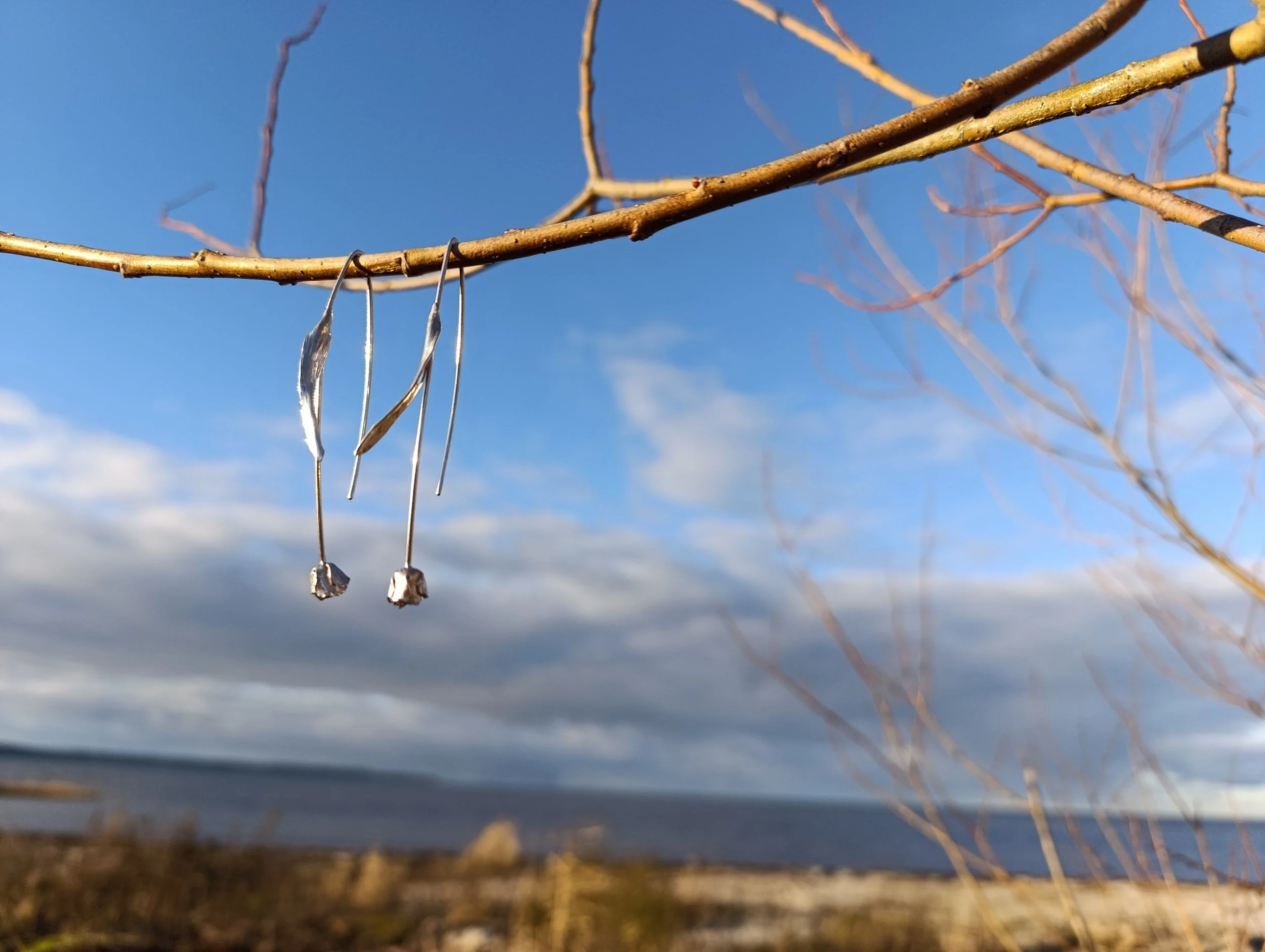 Silver Tulip Earrings