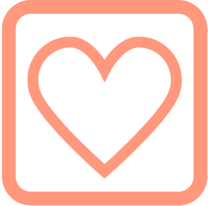 A symbol of a heart inside a square, representing Loving Boundaries, which is a balance between comfort and structure in infant sleep