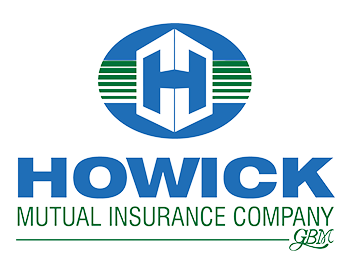 Howick Mutual Insurance Company logo with a stylized 'H' inside a blue oval and green horizontal stripes behind it.