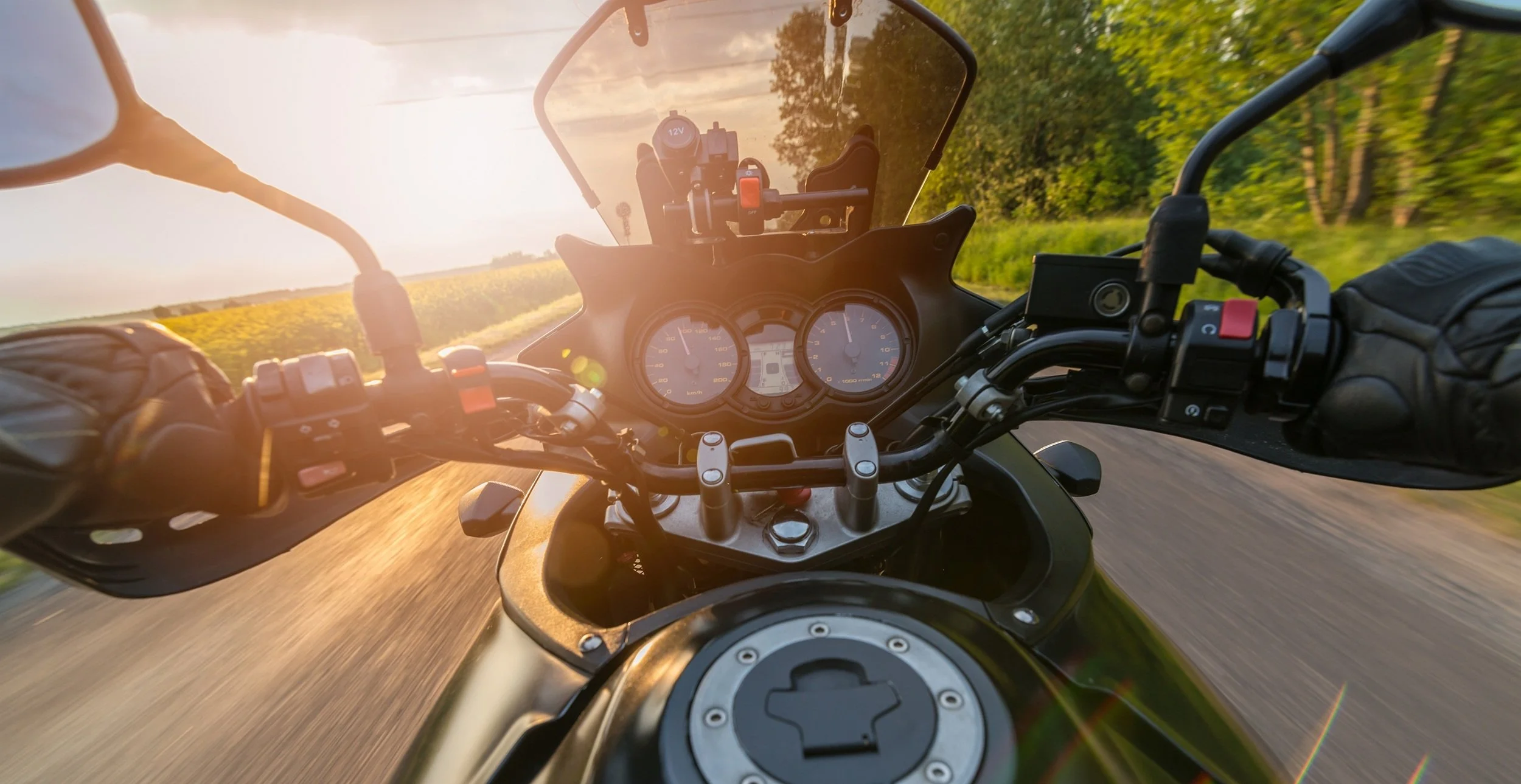 view of motorcycle dashboard