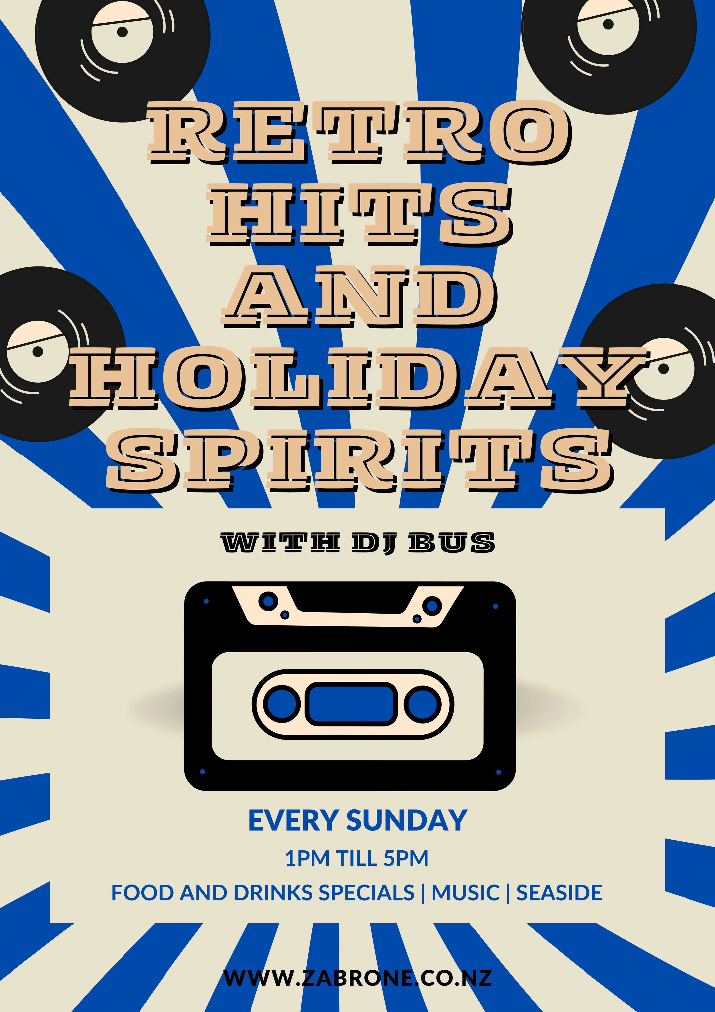 Colorful beach-themed poster advertising Bucks Sunsetter Fridays with DJ Sai and crew every Friday from 5 p.m. till late, featuring tropical flowers, a flamingo, and a DJ playing music on a beach background.