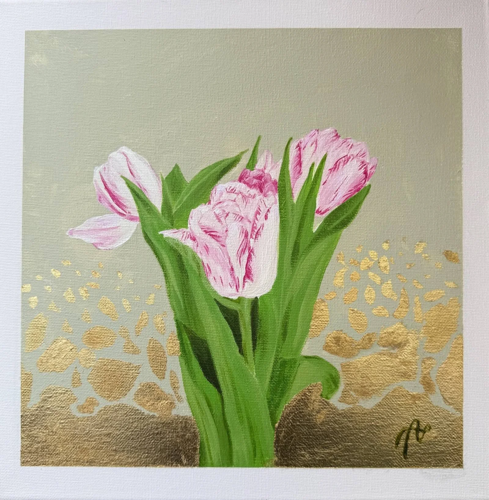 Golden Tulips - 30 cm x 30 cm