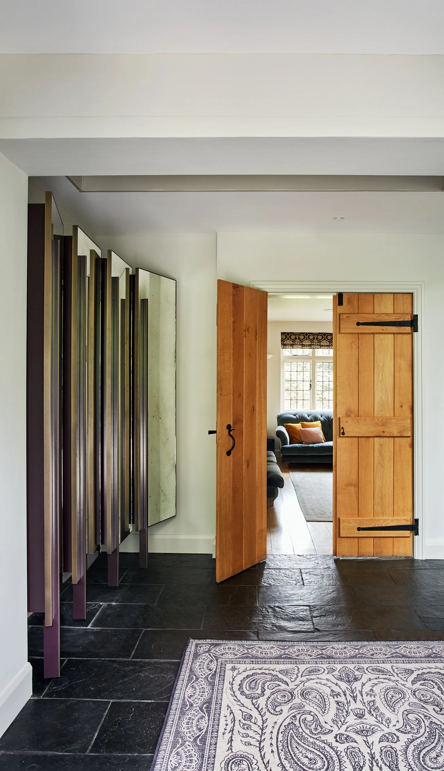 AZPR – Client, Nathan Kingsbury, hallway, living room, mirrors, interior styling