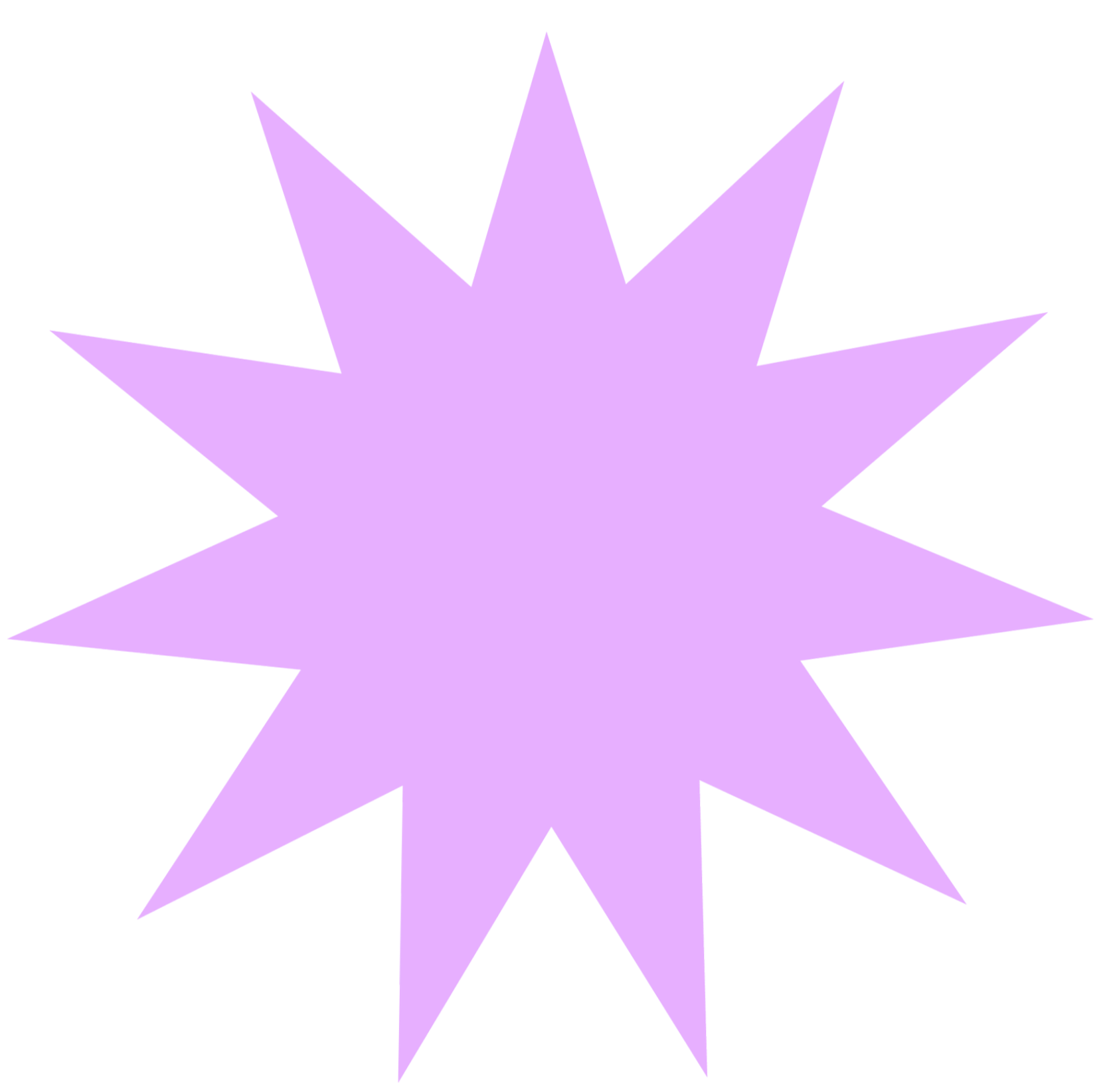 Forme étoilée de couleur violette sur fond noir