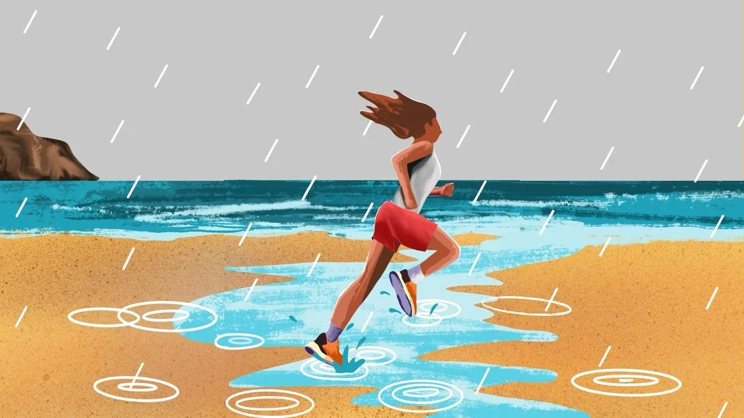 Feels appropriate to share this commission I&rsquo;ve recently worked on, on a rainy day in Cornwall. Saw a few soggy runners whilst on a dog walk this afternoon, although I didn&rsquo;t fancy the beach today.