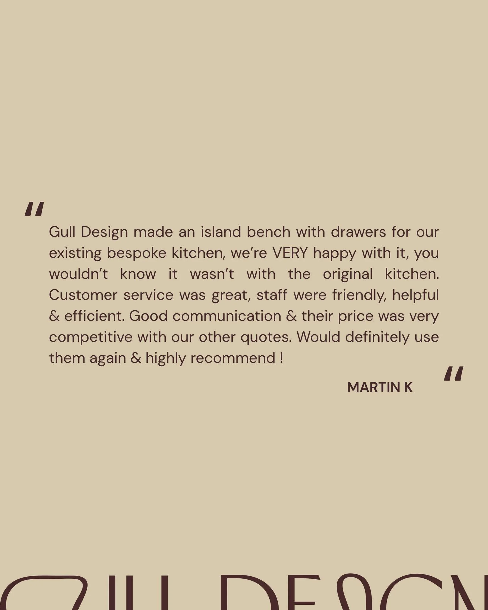 A seamless addition to an existing kitchen, and wonderful feedback from our client.

Thank you for trusting Gull Design. Wanting custom joinery in 2026? Reach out to our team.

#GullDesign #Review #CustomJoinery