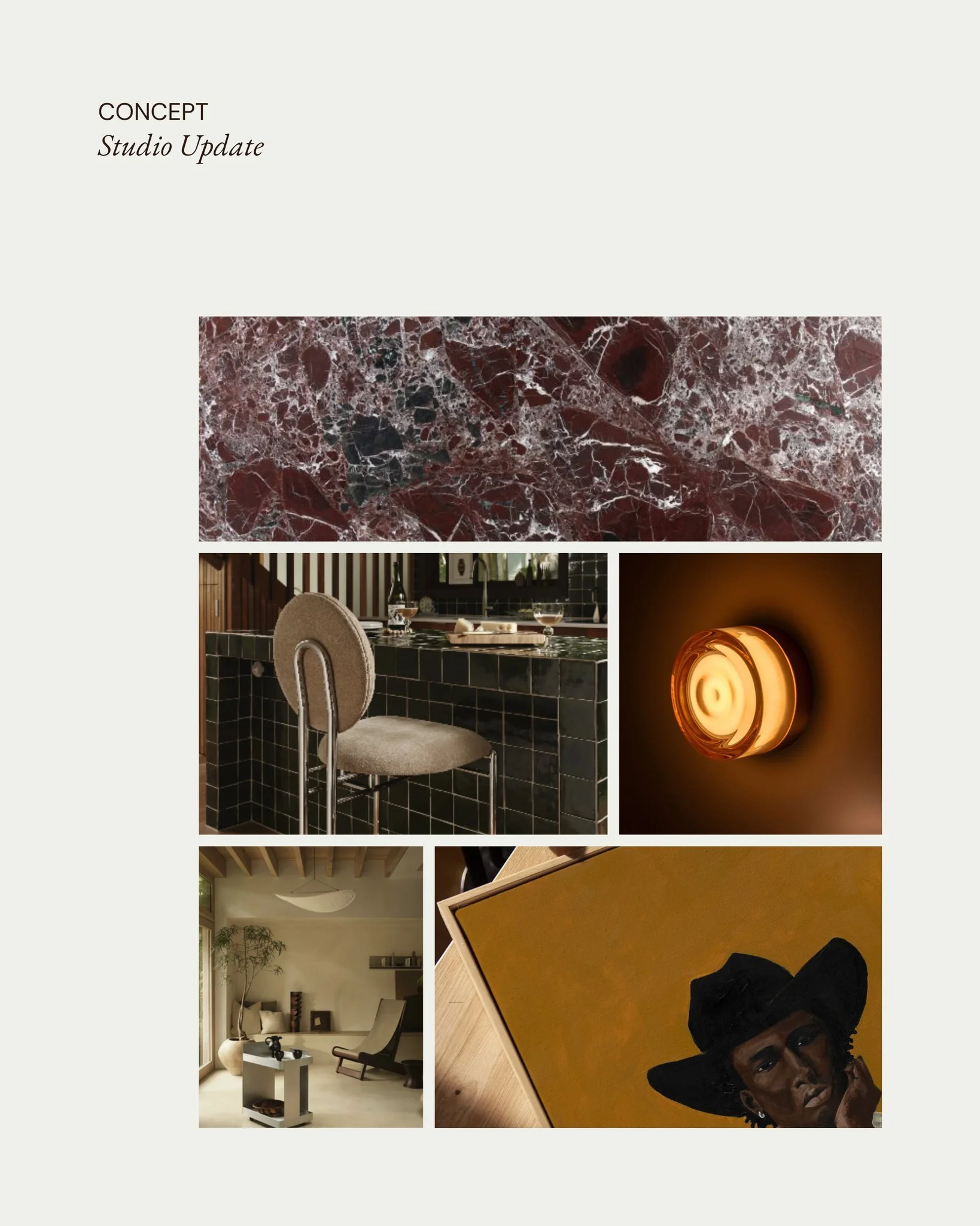 A look behind the design.

We&rsquo;re currently reimagining our studio, transforming the space into a more considered reception and meeting environment. This concept reflects a shift toward something softer and more refined, where layout, materialit