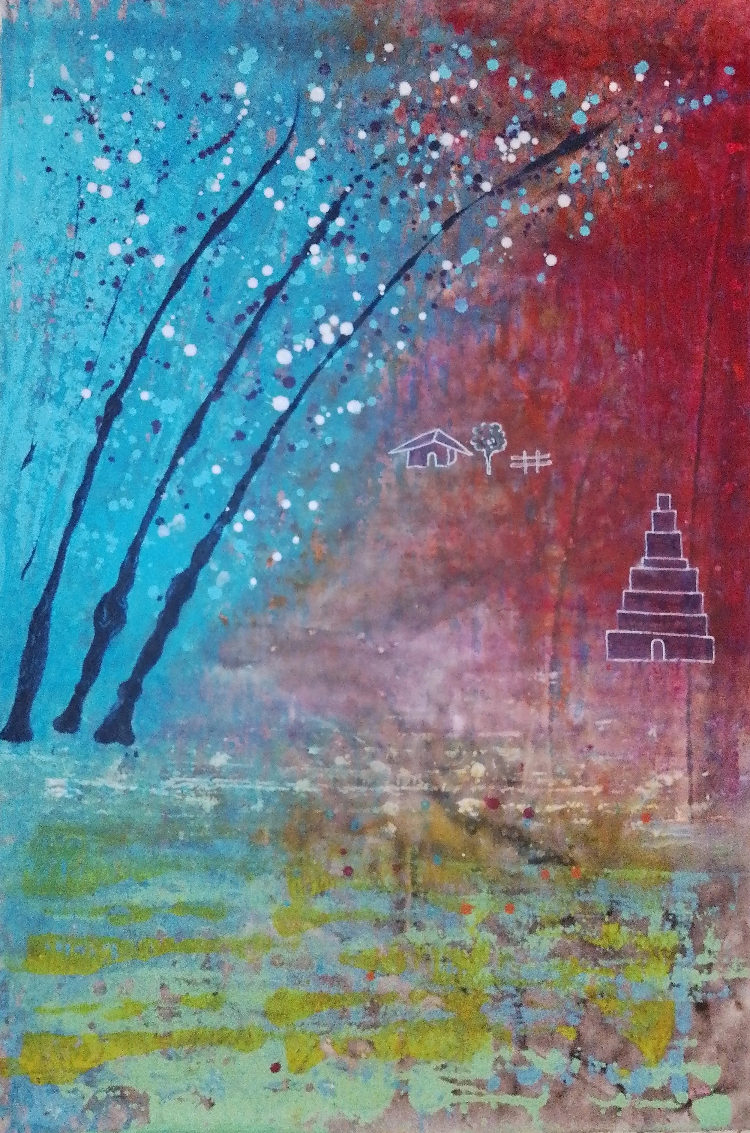 Temple in the countryside_ 157×104 cm