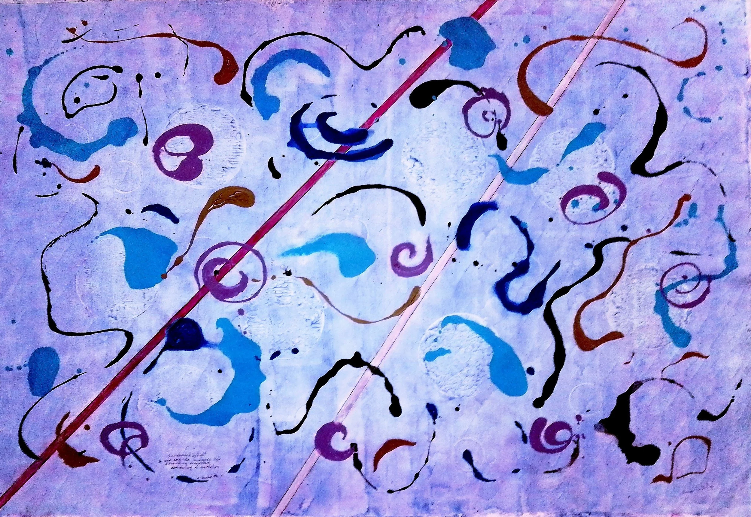 Surrounded by light no one sees the immense life expanding everywhere, remaining a spectator- 157×106 cm