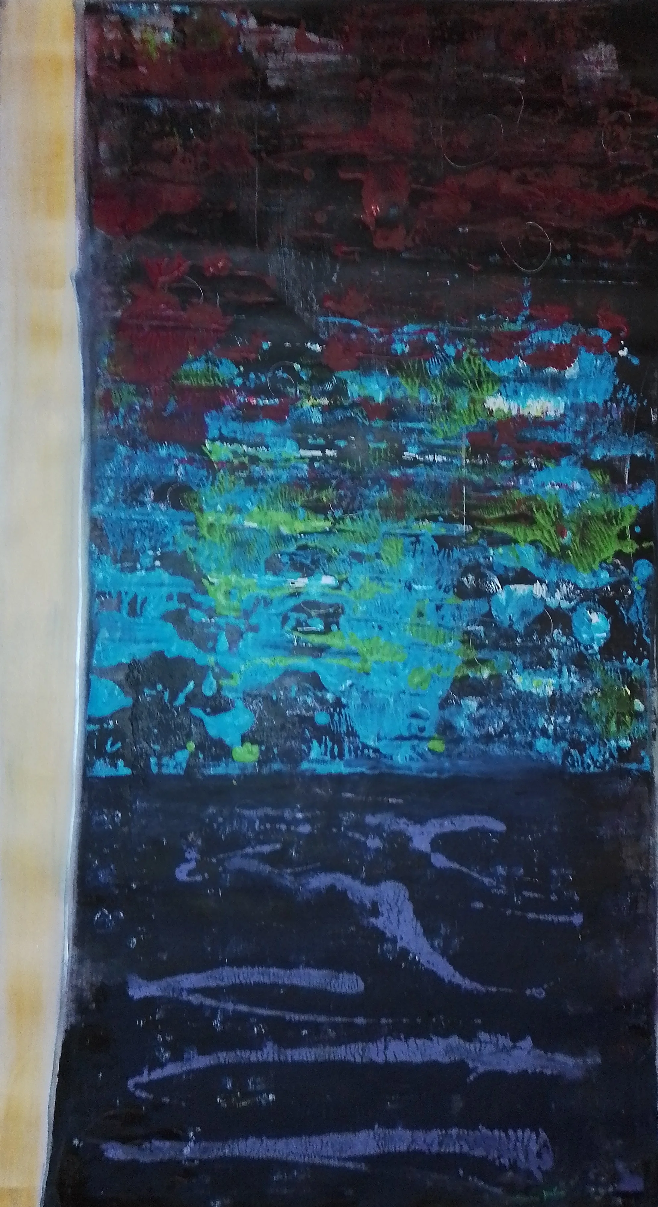 Night falls- 129×68 cm acrylic on canvas- 2024